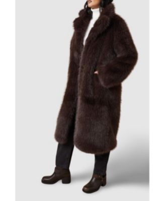 Women's Faux Fur Midi Coat