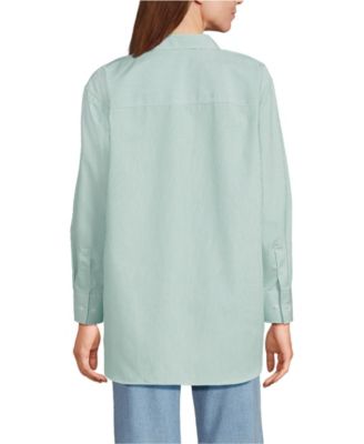 Women's Oversized No Iron Tunic with Statement Collar Shirt