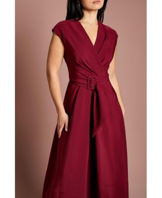 Women's Belted Crepe Dress