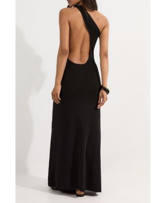 Women's Backless Knit Dress With Hardware