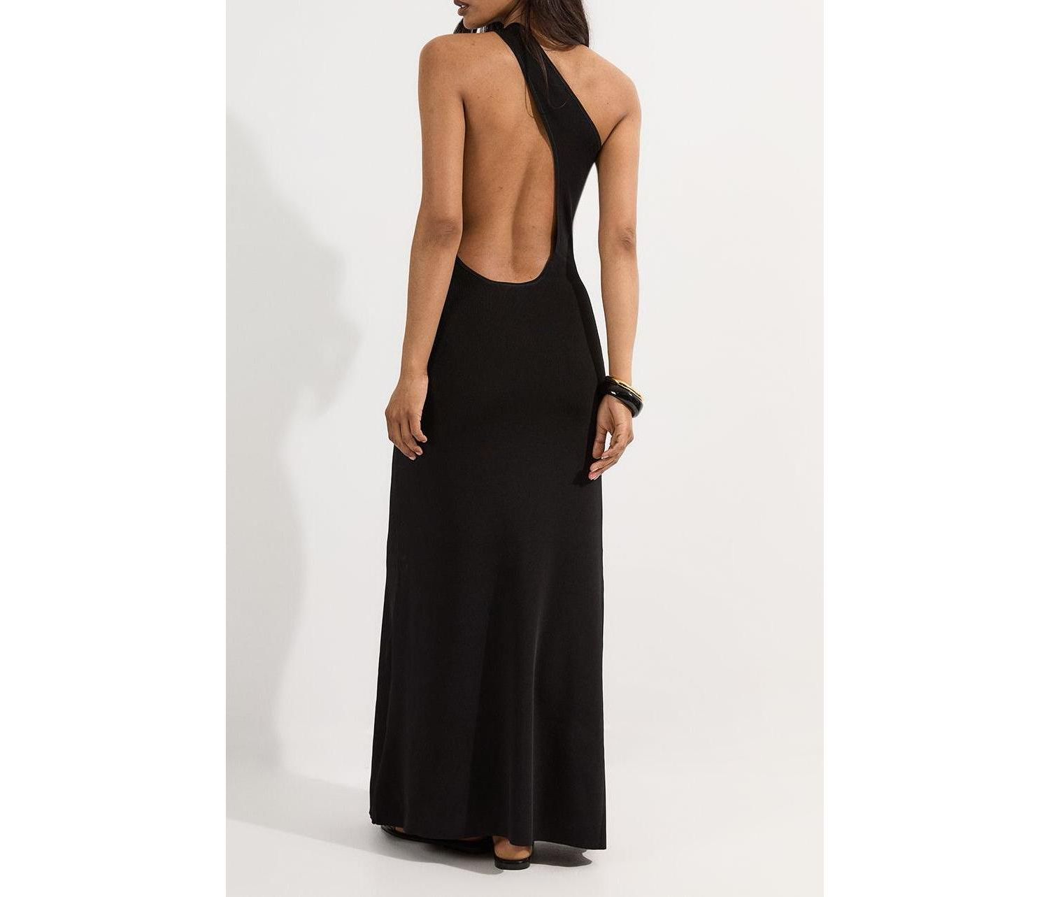 Women's Backless Knit Dress With Hardware