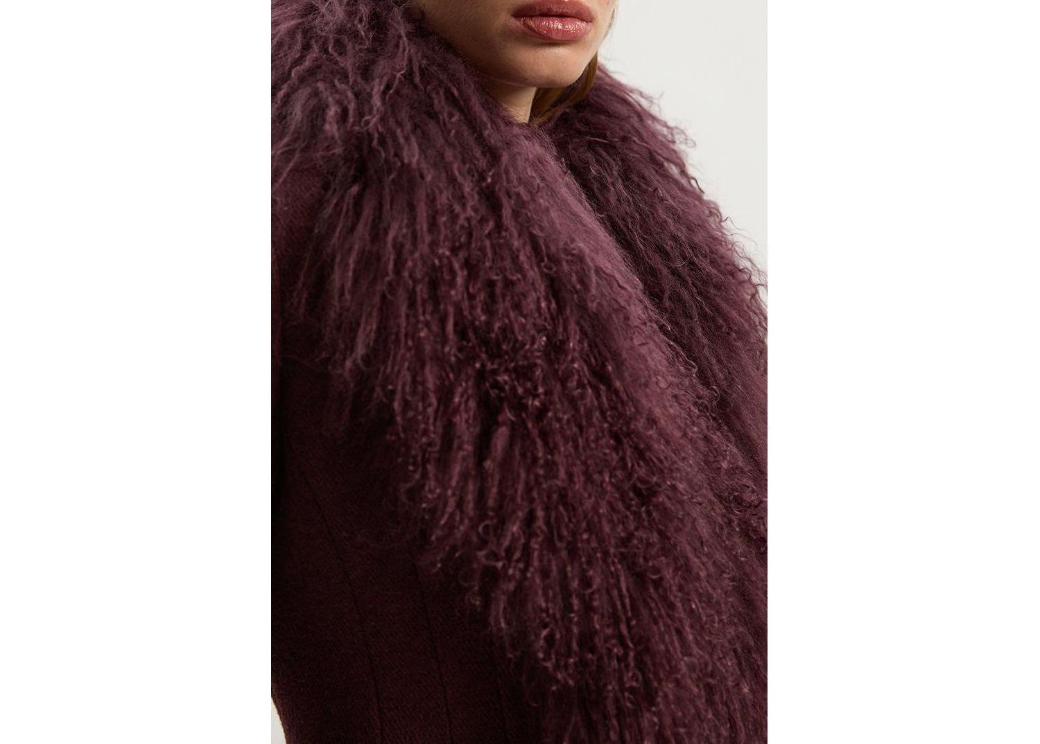 Women's Wool Detachable Collar Midi Coat