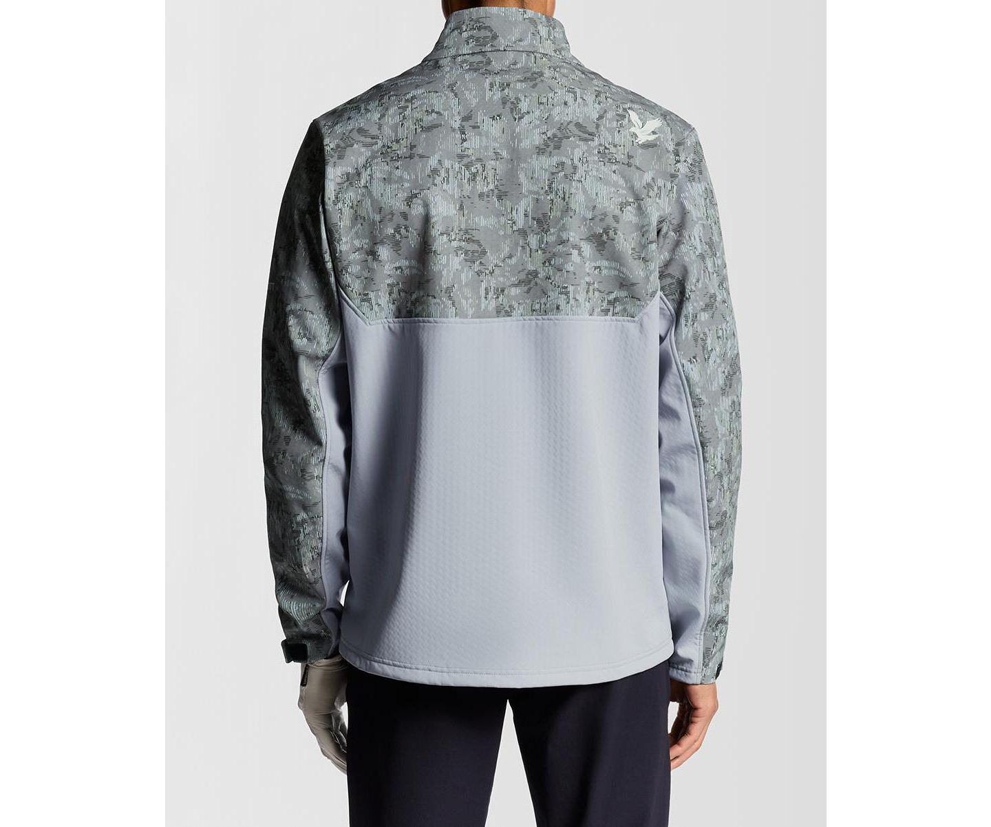 Мужская куртка Lyle & Scott Golf Printed Half Zip Windjammer, цвет: Железный / Угольно-чёрный — фото 8