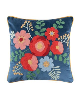 Bellara Embroidered Decorative Pillow, 18" x 18"