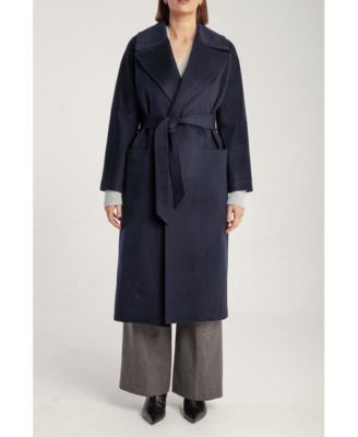 Women's Pure Cashmere Wrap Belted Midi Coat