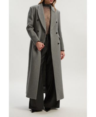 Women's Wool Double Breasted Tailored Maxi Coat