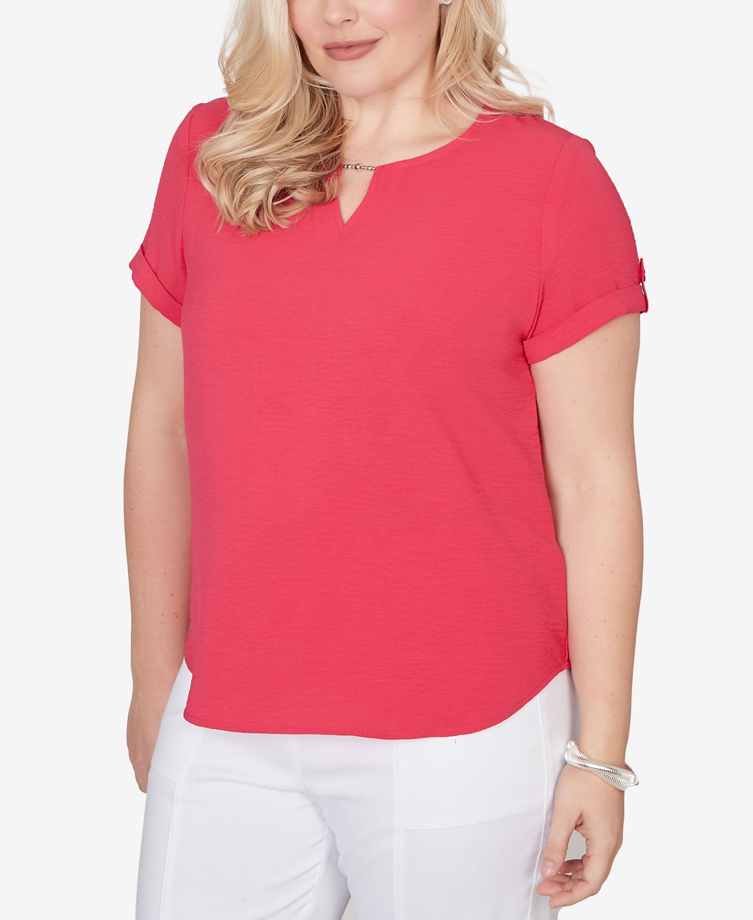 Women's The Royal Treatment Solid Rolled Short-Sleeve T-Shirt