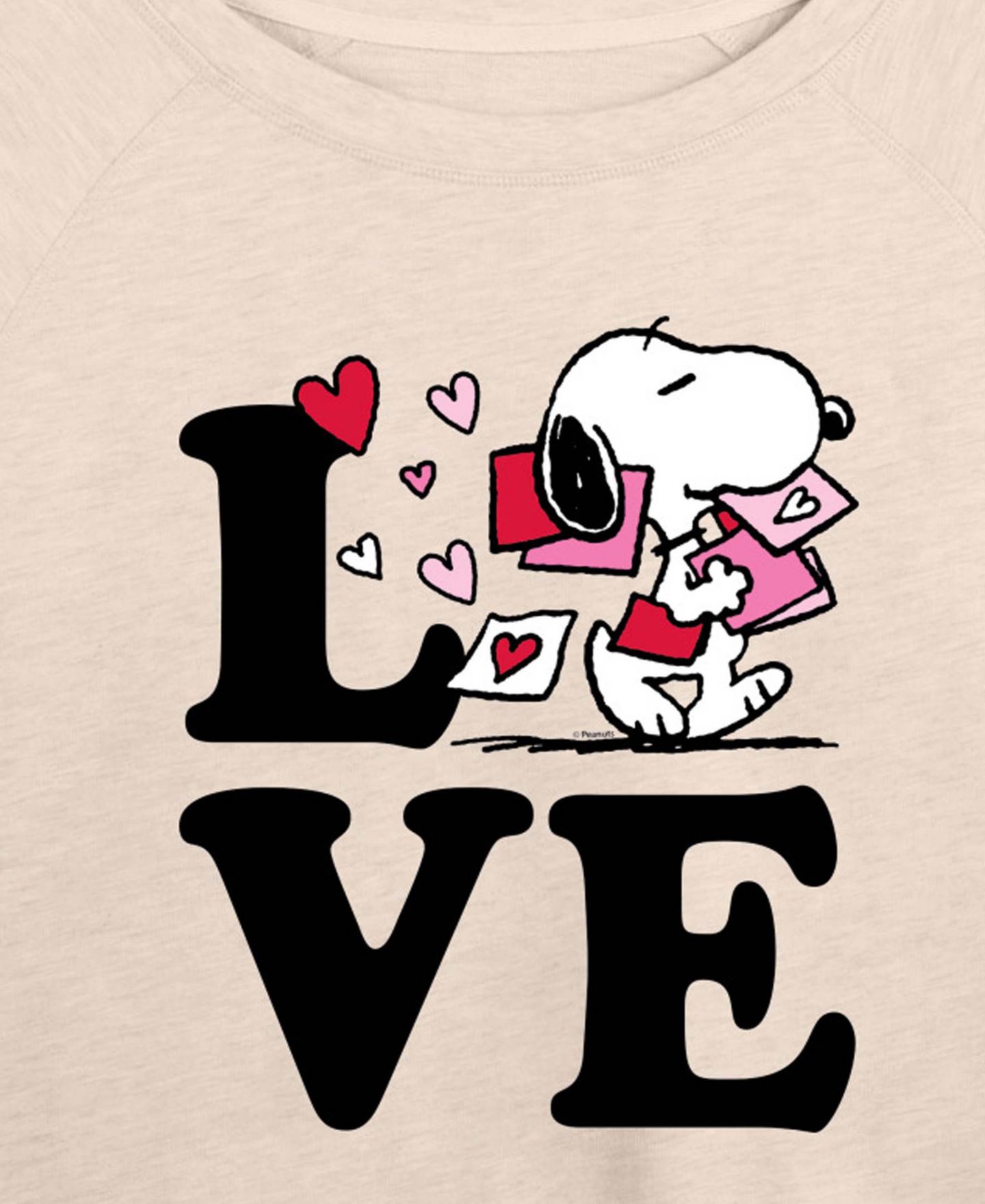 Женская футболка Hybrid Apparel Peanuts Love Snoopy French Terry Long-Sleeve, цвет: Берёзовый — фото 2