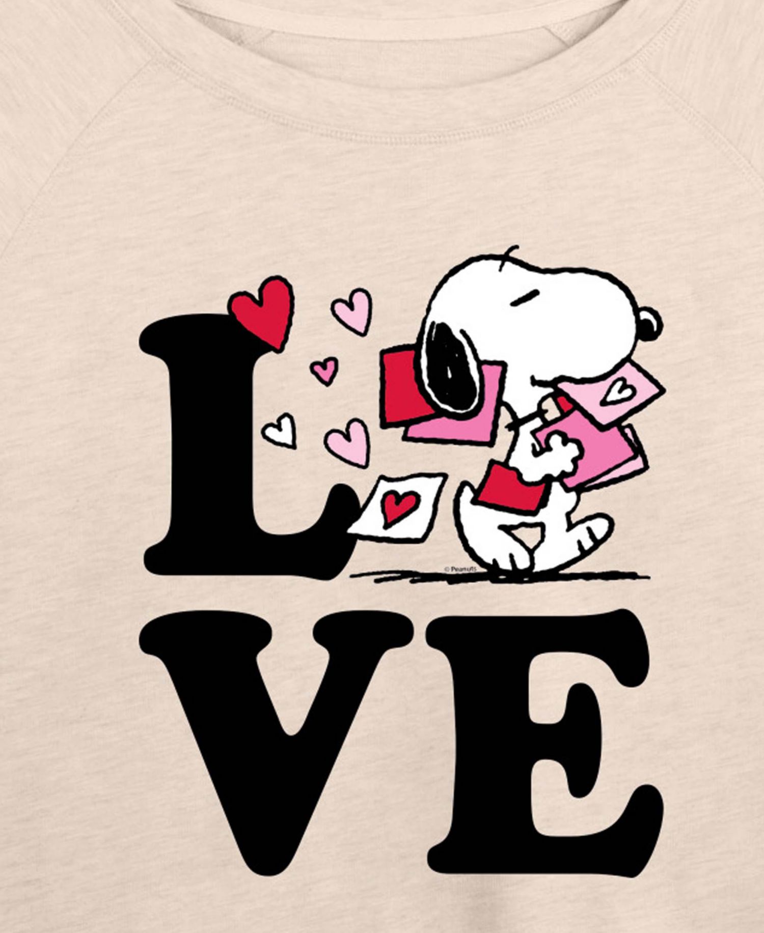 Women's Peanuts Love Snoopy French Terry Long-Sleeve T-Shirt