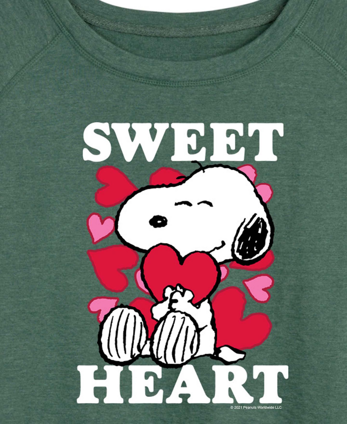 Женский свитер Hybrid Apparel Peanuts Snoopy Sweet Heart Valentine French Terry Pullover T-Shirt, цвет: Меланжевый — фото 2