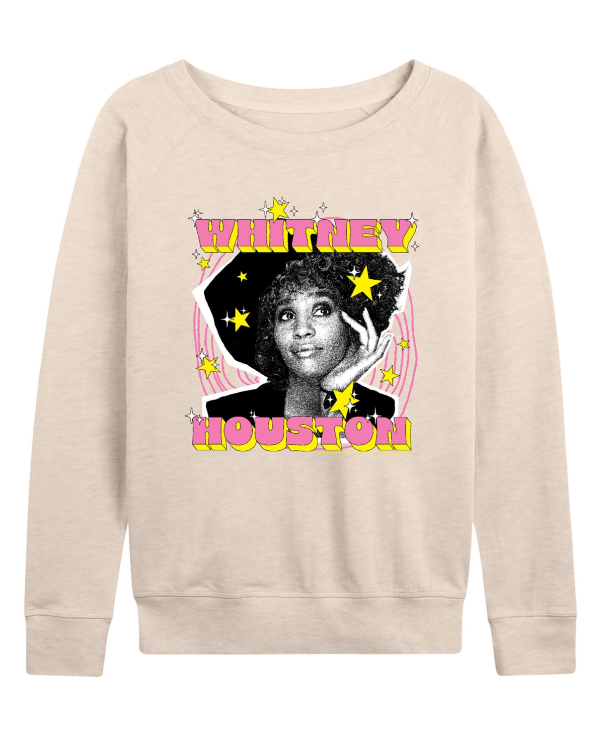 Hybrid Apparel Women's Whitney Houston Potrait French Terry Long Sleeve T-shirt