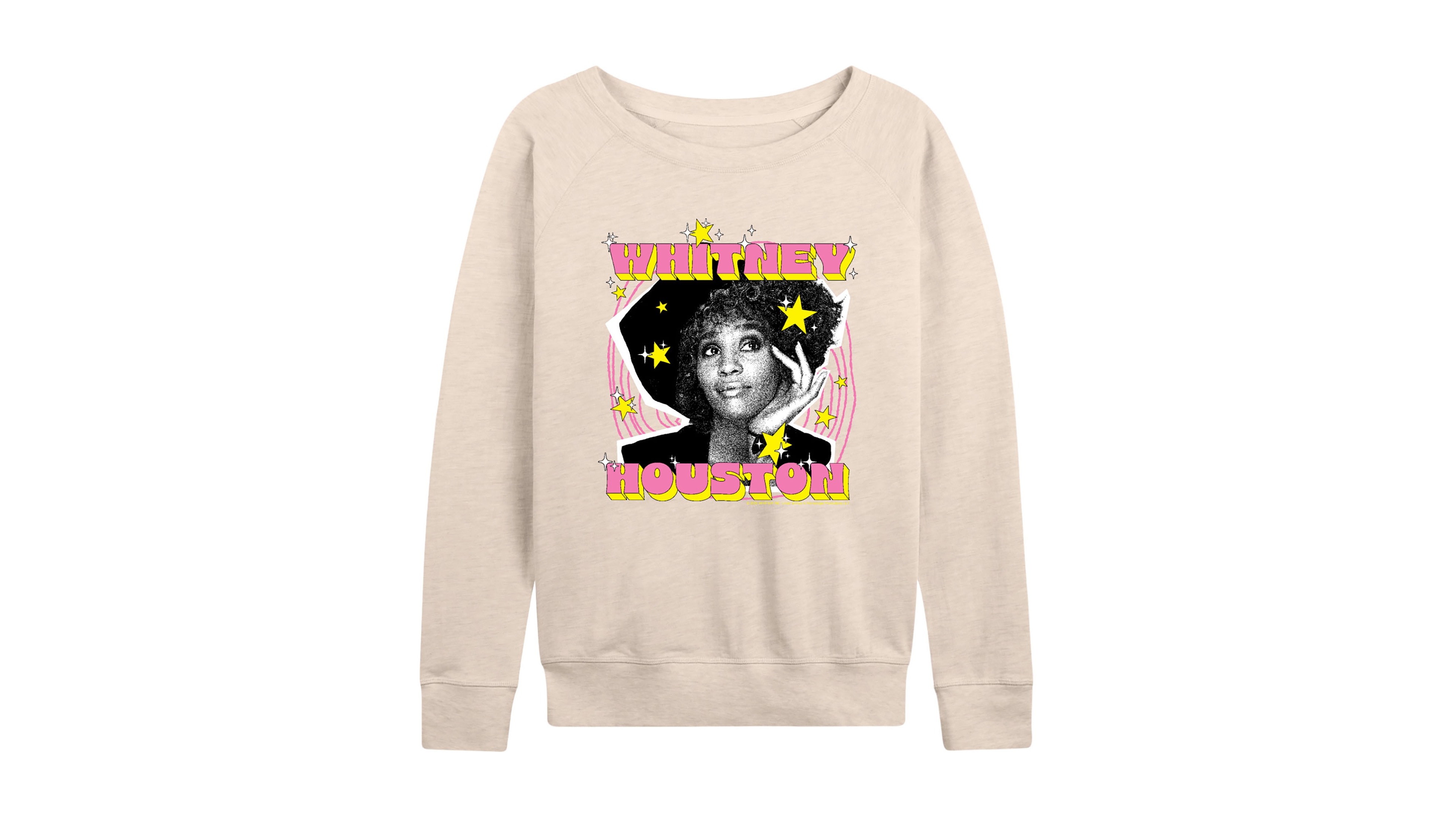 Hybrid Apparel Women's Whitney Houston Potrait French Terry Long Sleeve T-shirt