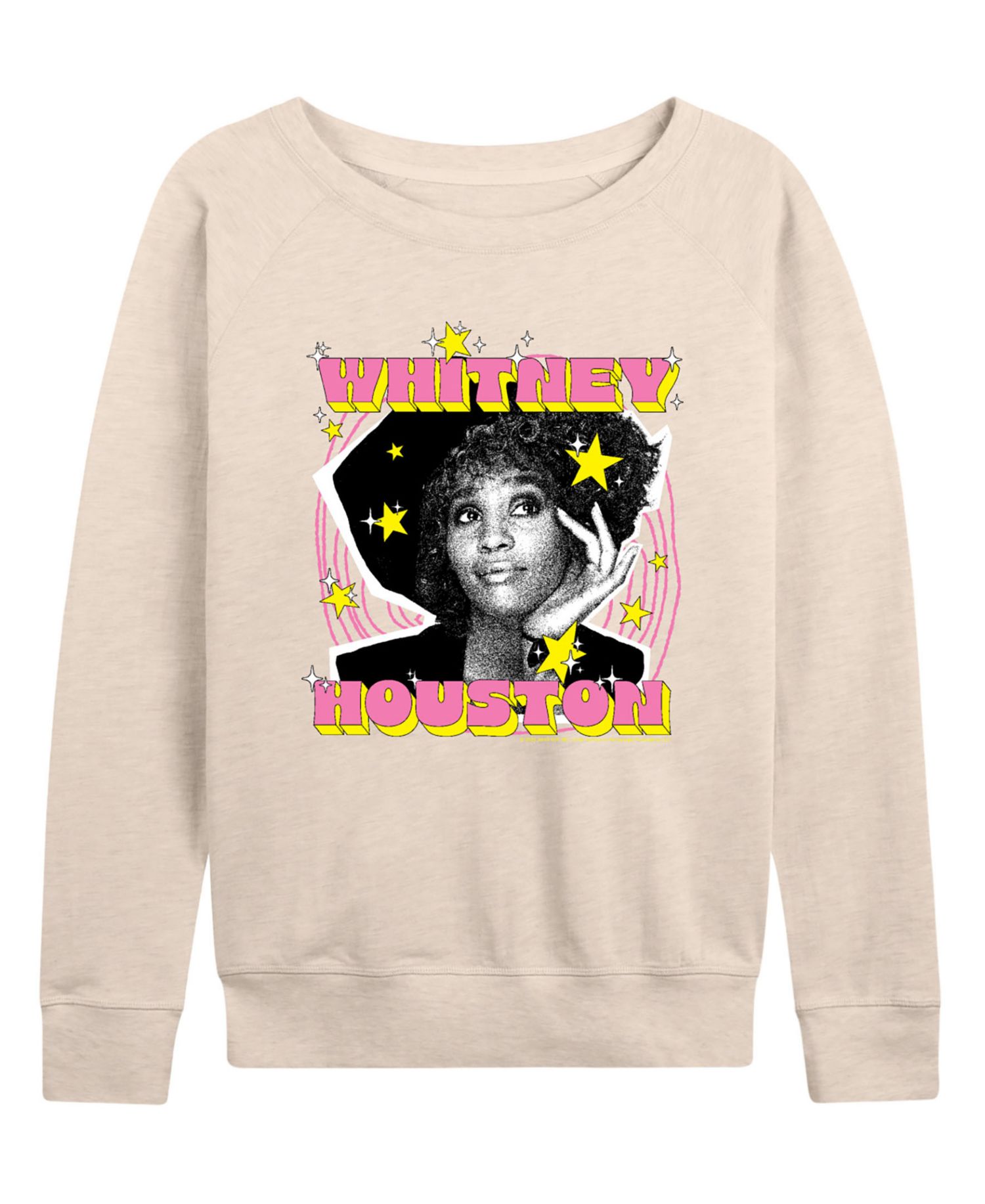 Women's Whitney Houston Portrait French Terry Long-Sleeve T-Shirt
