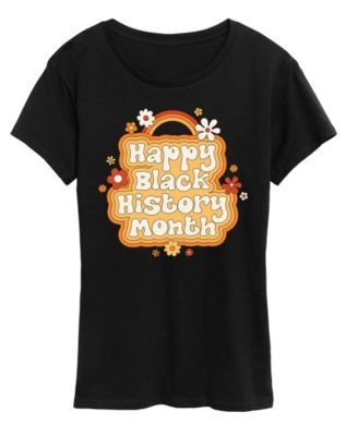 Women's Instant Message Happy Black History Month Short Sleeve Graphic T-Shirt