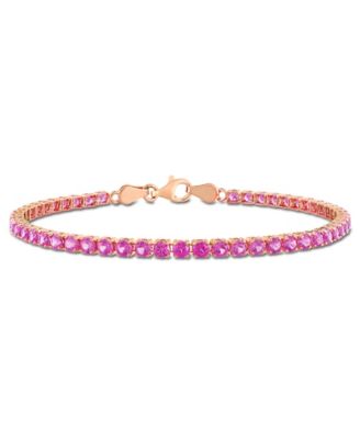 Created Pink Sapphire (6-1/8 ct. t.w.) Tennis Bracelet in 18k Rose Gold Flash Plated Sterling Silver (Also in White Sapphire)