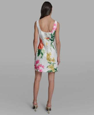 Women's Floral Print Sleeveless Sheath Dress