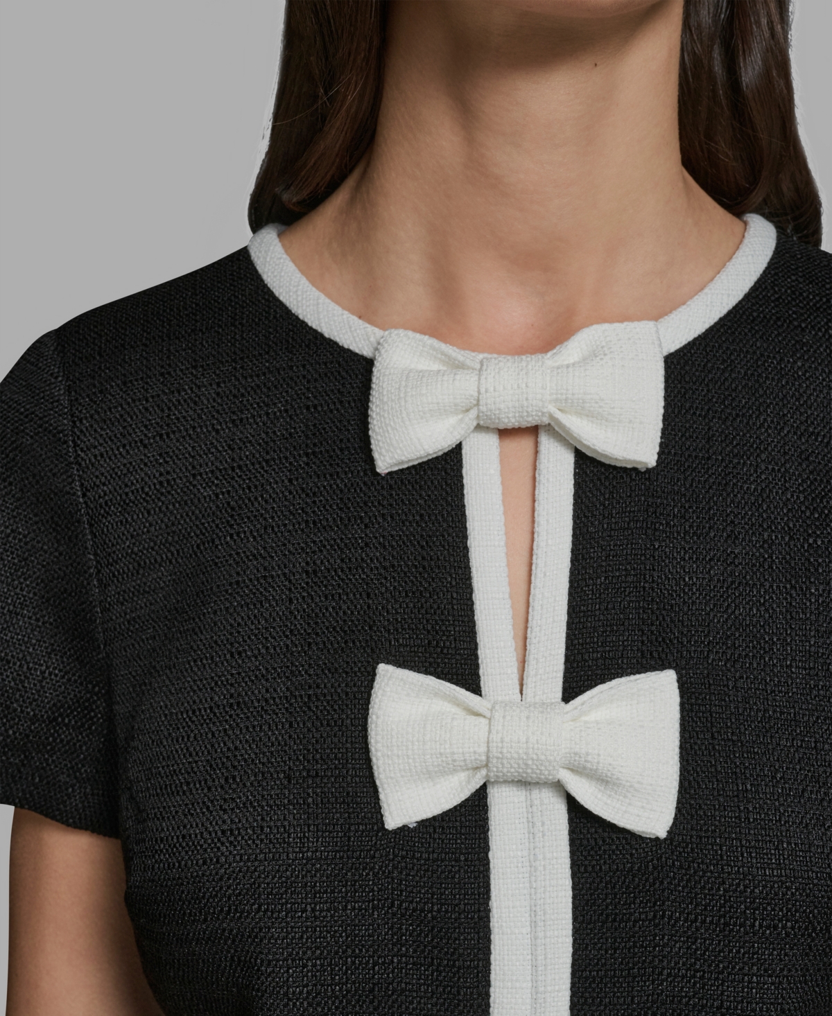 Karl Lagerfeld Paris Women's Bow Detail A-Line Dress