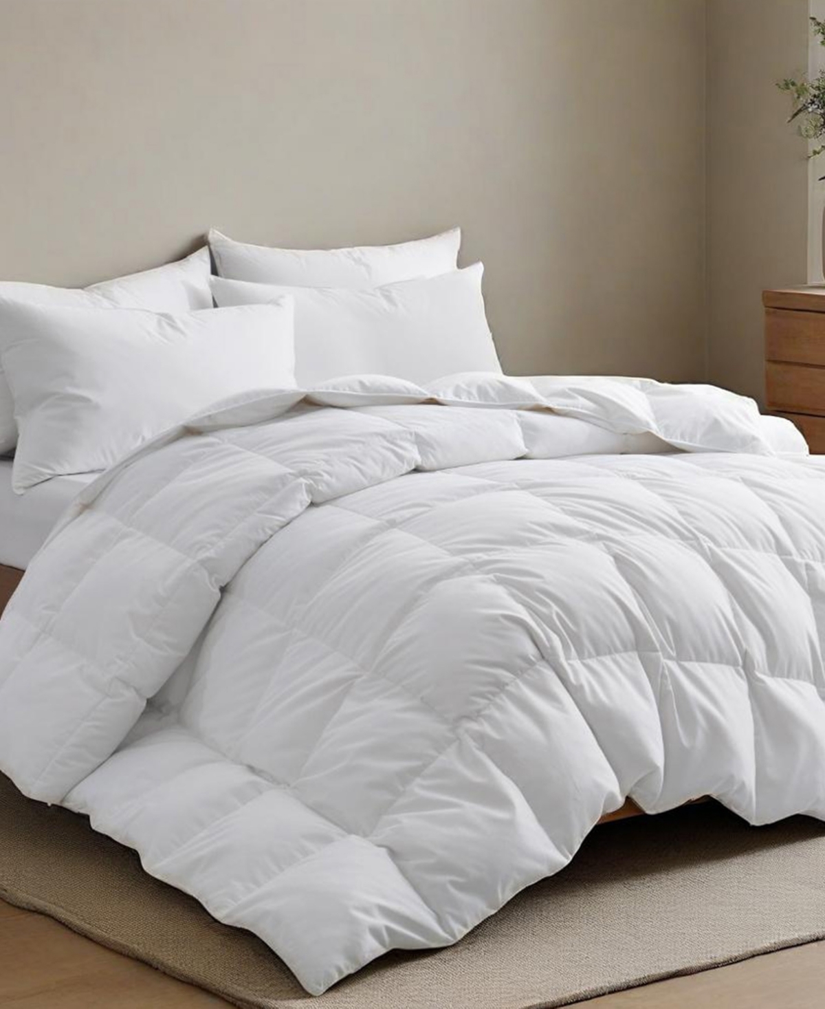 Unikome Medium Weight 360 Thread Count Super Soft Goose Down and Feather Fiber Comforter
