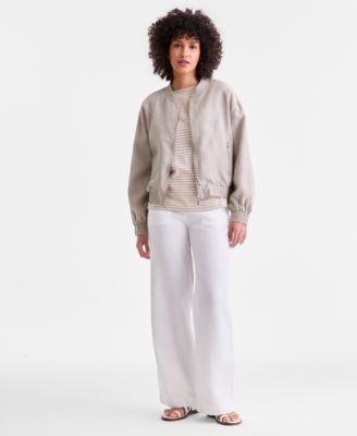 Women's 100% Linen Wide-Leg Sailor Pants