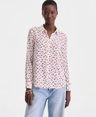 Women's Button-Front Crepe Shirt