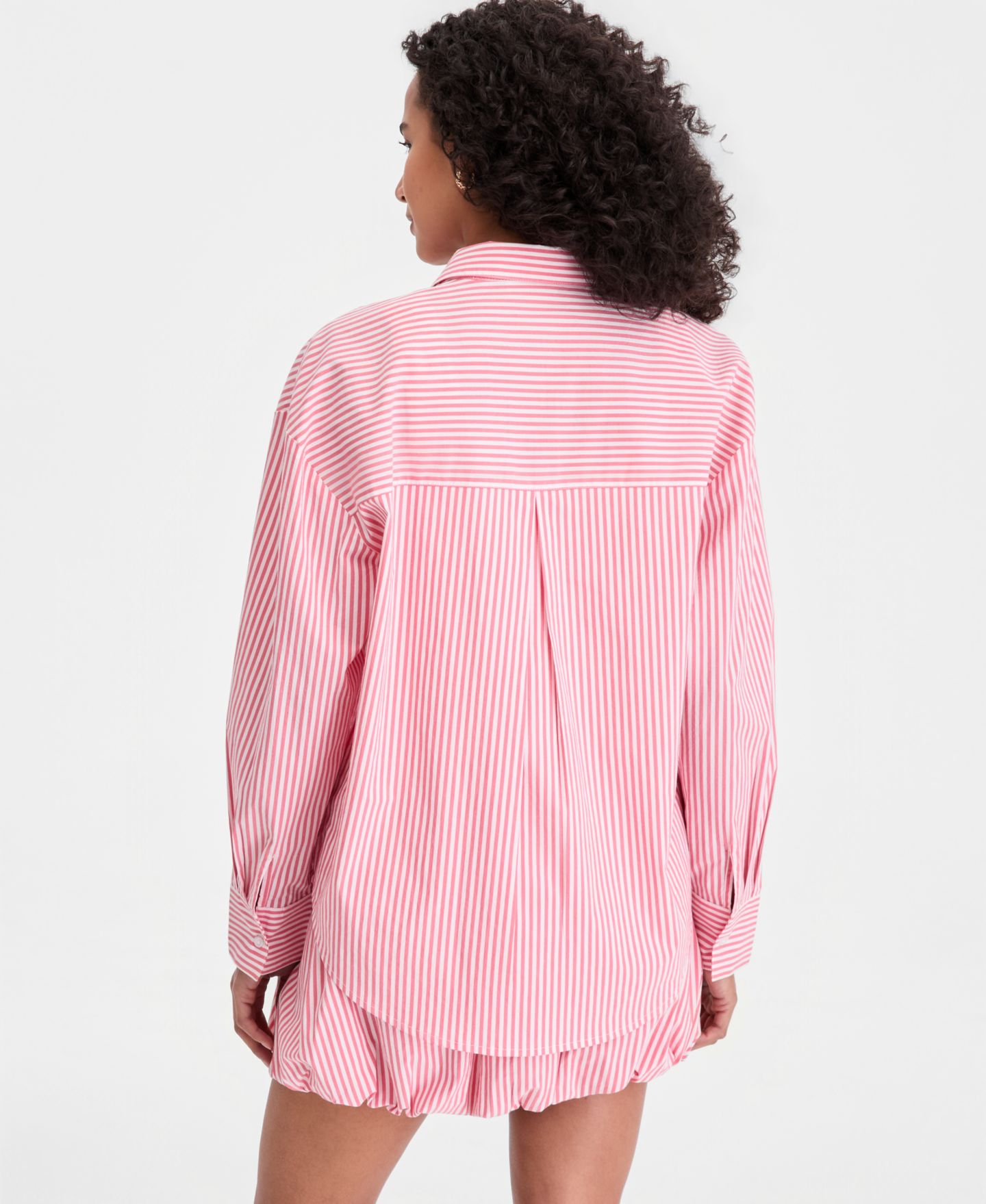 Женская рубашка On 34th Jenna Stripe Button-Front, цвет: Розовый комбинированный — фото 3