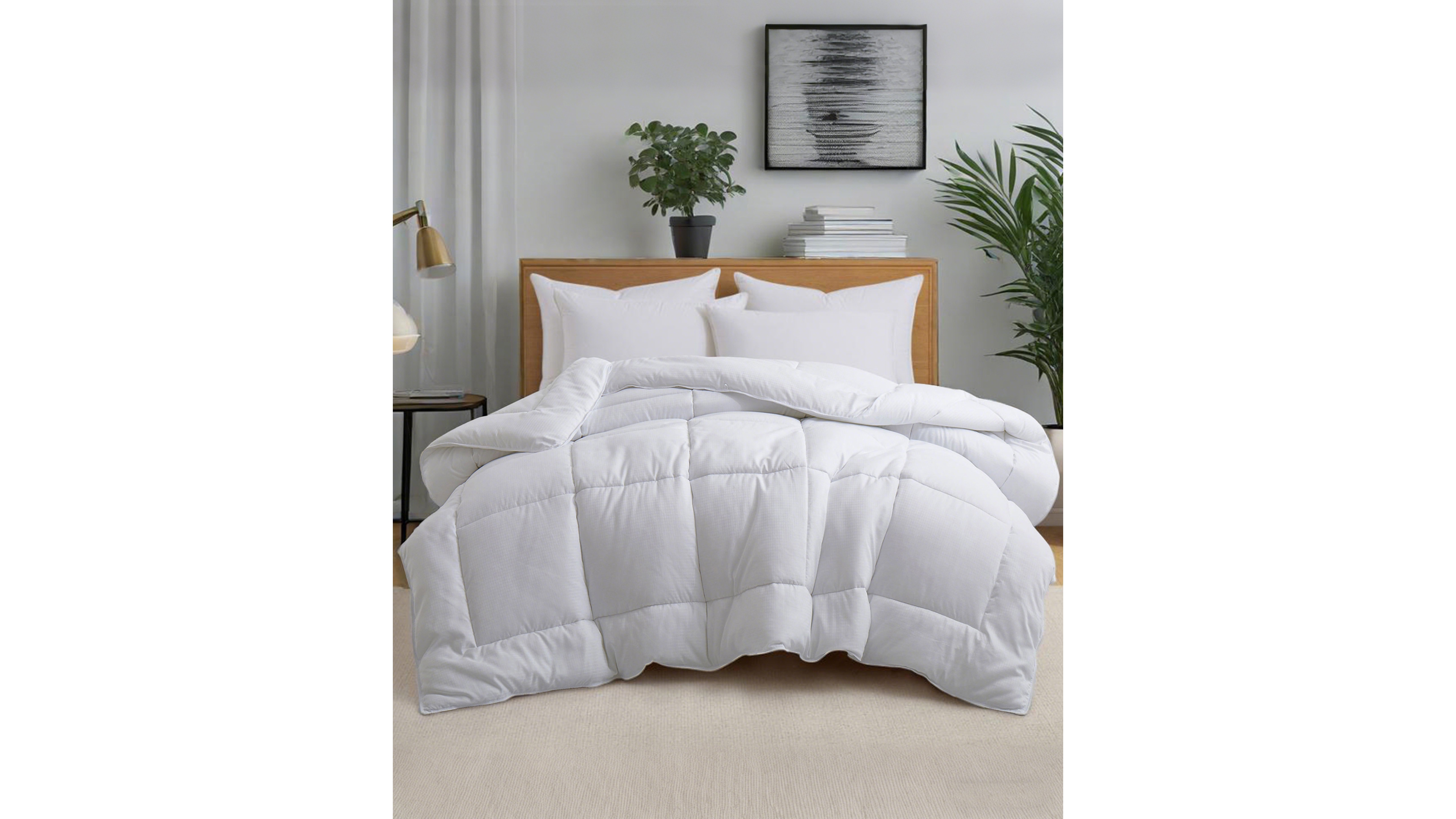 Unikome All Season Grid Quilted Luxury Comforter, King