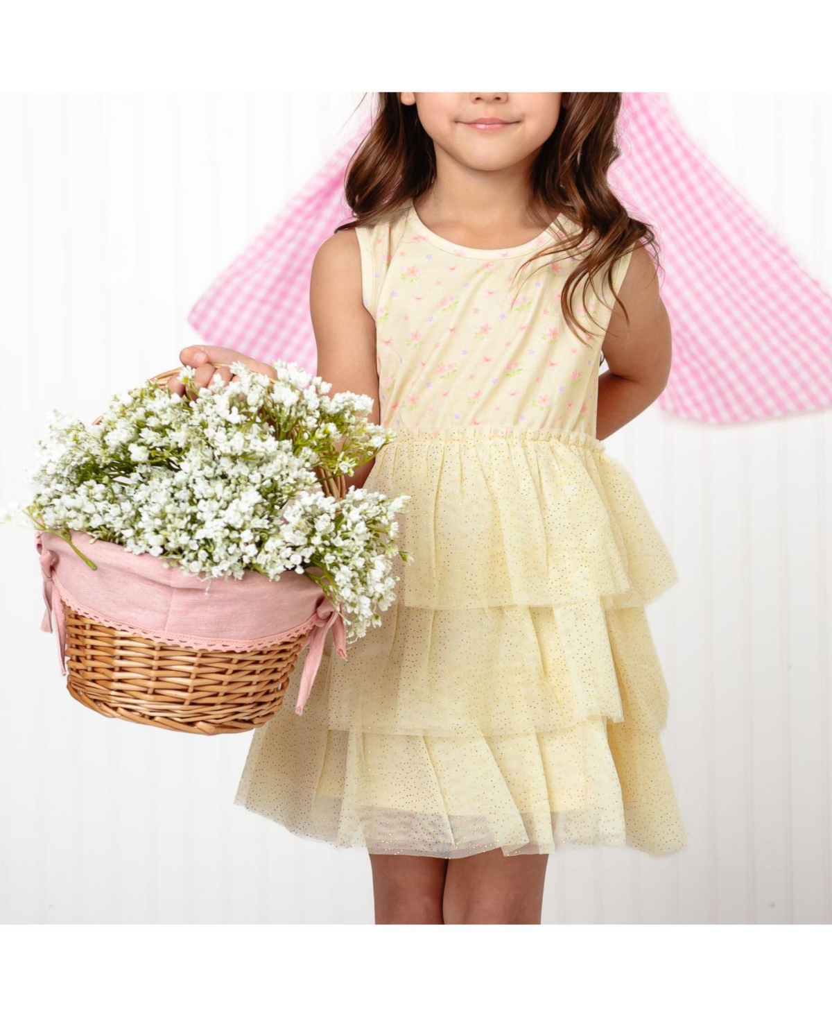 Sweet Wink Toddler Girls Lemon Floral Tank Tutu Dress