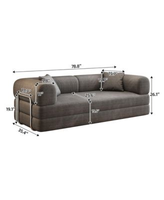 78.8" Compression Sofa, Convertible Floor Sofa Bed, Comfy Futon Couch Sleeper Bed