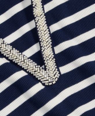 Women's Embellished Rib Polo Top