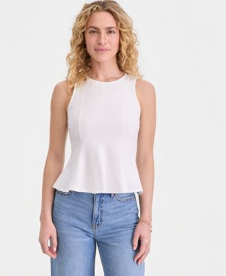 Women's Sleeveless Princess Seam Ponte Top