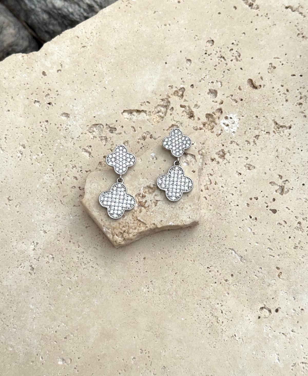 Adornia Silver Cz Clover Drop Earrings
