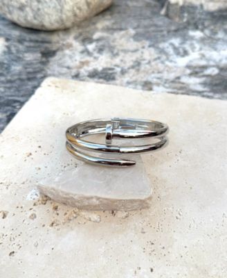 Silver Hinge Nail Cuff Bracelet