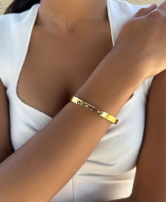 Tarnish Resistant Gold Beaded Nail Cuff Bracelet