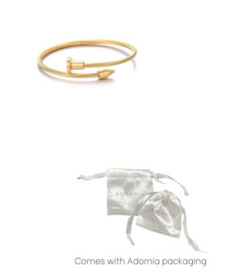 Tarnish Resistant Gold Nail Head Wrap Cuff Bracelet