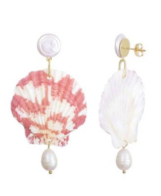 Pearl Pink Shell 3-Drop Earrings