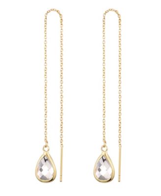 Gold Clear Crystal Threader Earrings