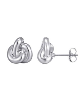 Silver Chubby Knot Stud Earrings