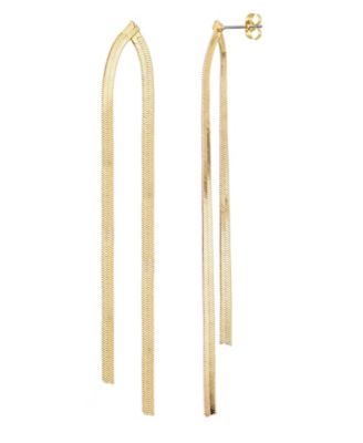 Gold Herringbone Drop Earrings