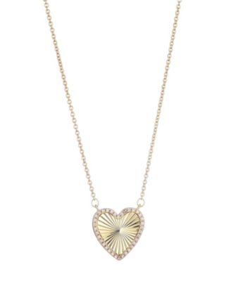 Gold CZ Prismatic Heart Necklace