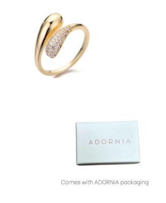 Gold CZ Curved Band Ring
