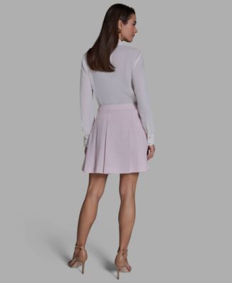 Women's Pleated Tweed Mini Skirt