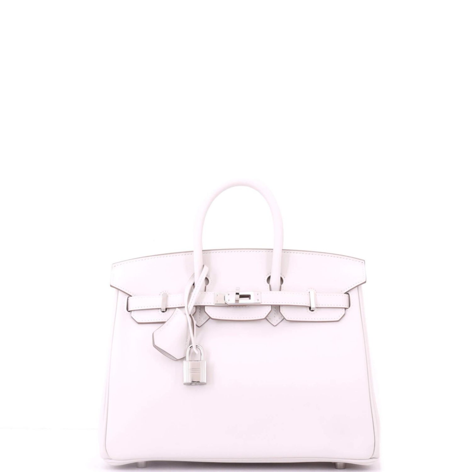 Birkin 25 Handbag Grey Swift with Palladium Hardware