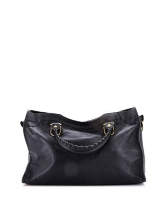Medium City Classic Metallic Edge Bag Leather