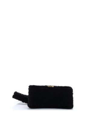 Small Fluffy Hourglass Top Handle Bag Faux Fur