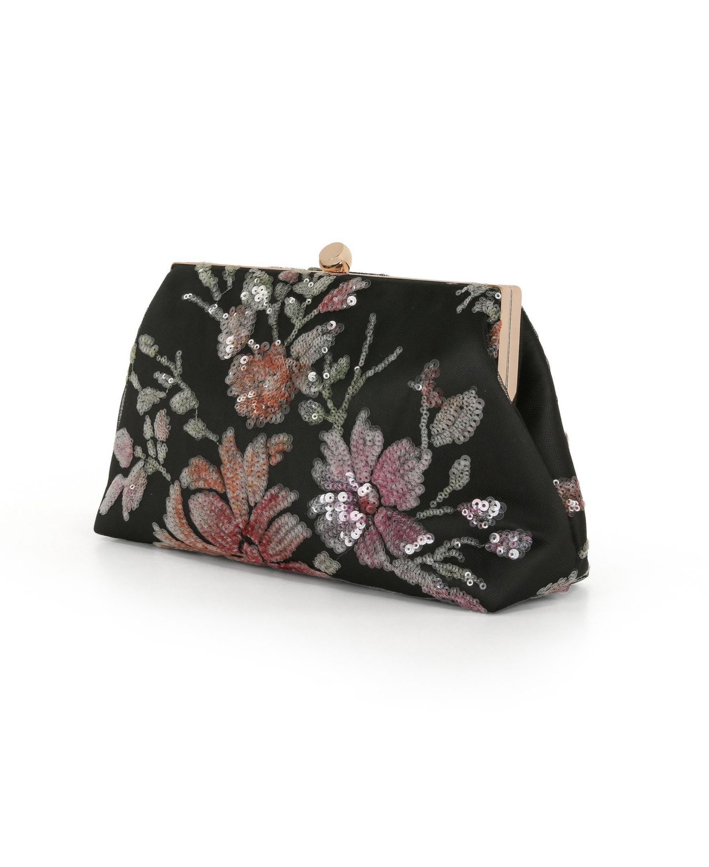 Женская сумка Jewel Badgley Mischka Lyric Sequin Floral Satin Top Handle, цвет: Чёрный разноцветный — фото 2