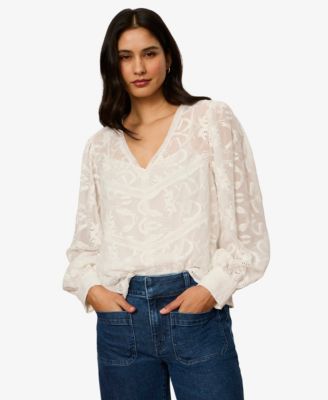 Women's Long-Sleeve Embroidered Blouse