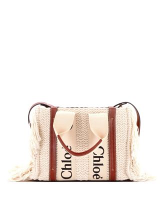 Small Woody Convertible Tote Fringe Canvas