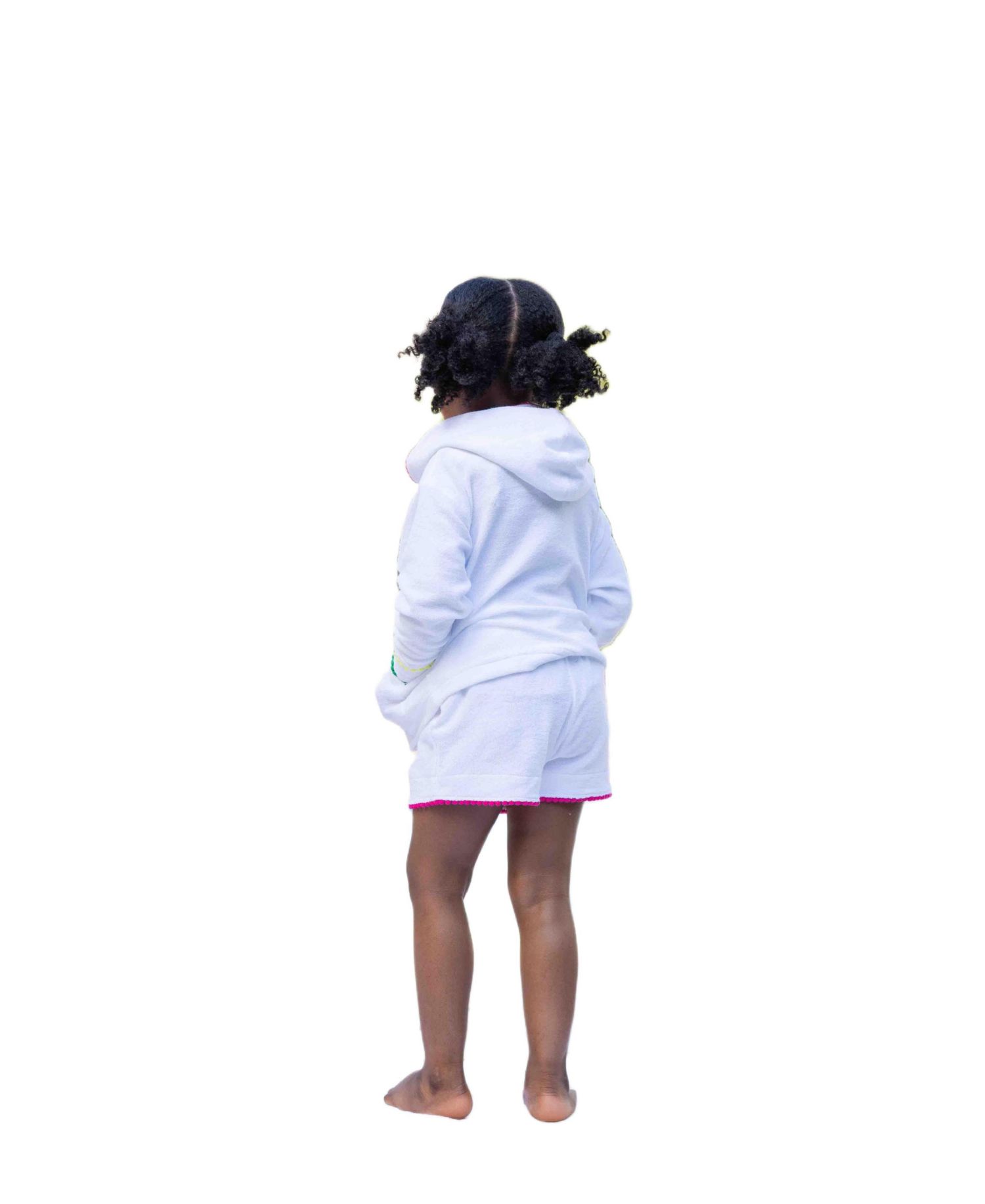 Little Girl Terry Shorts With Pom Poms