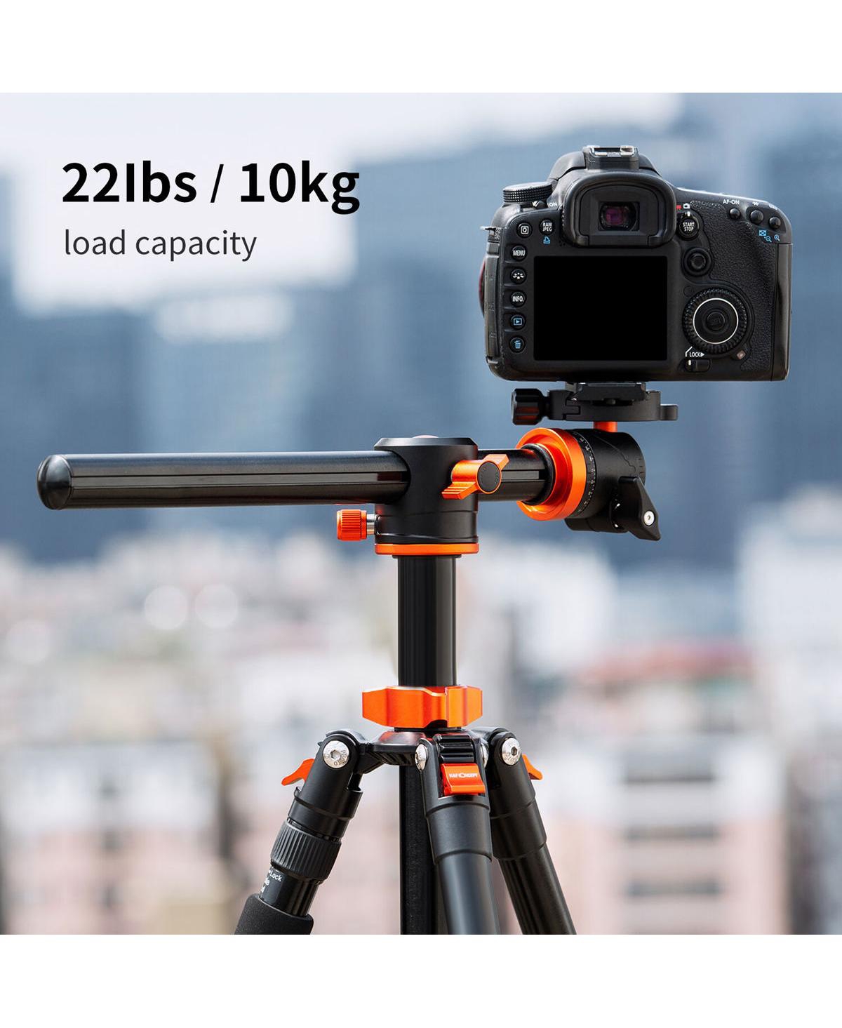 K&F Concept 4-Section Aluminum Tripod Monopod with Center Axle Transverse