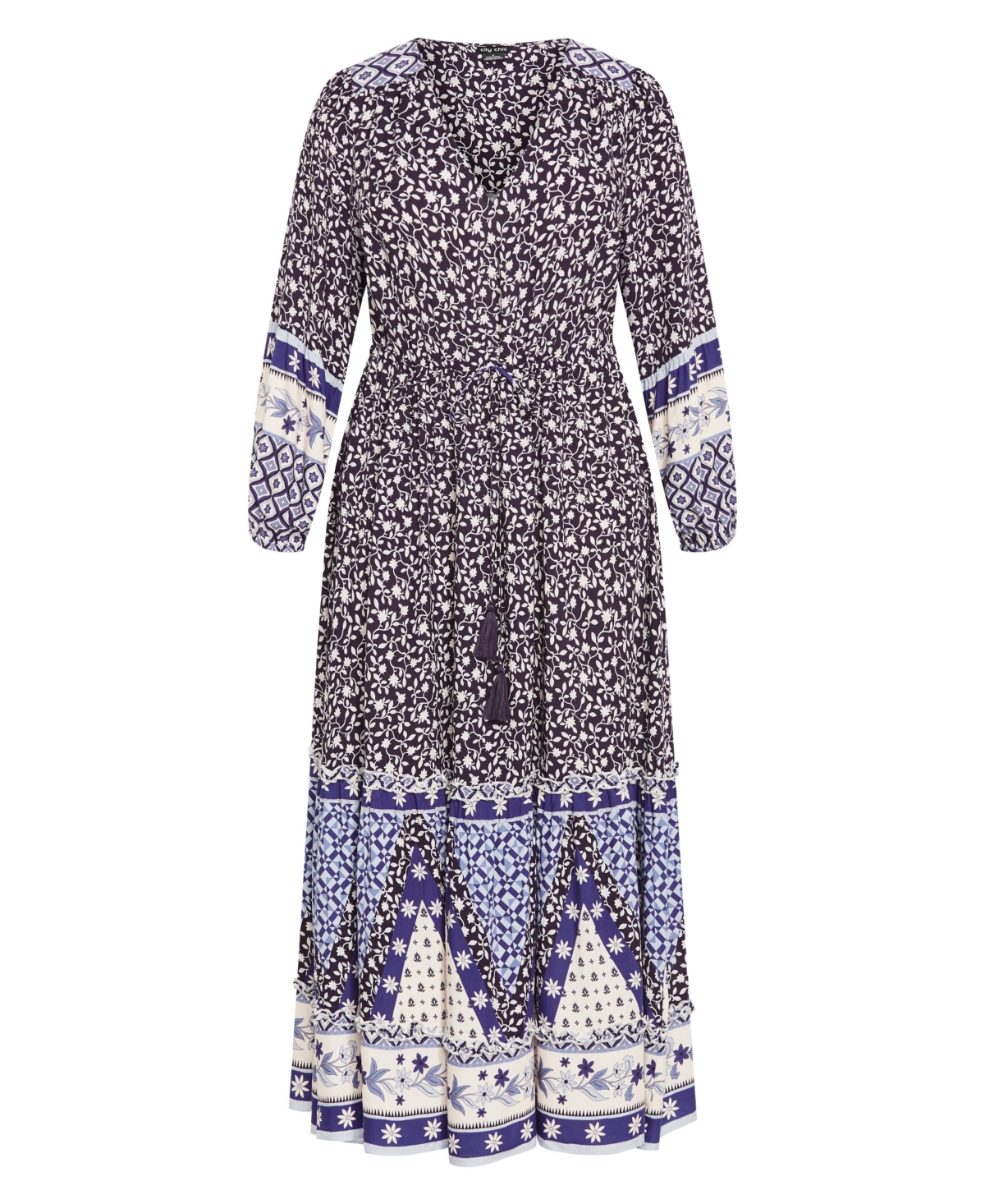 City Chic Plus Women's Faith Placement Maxi Dress